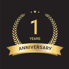 1  Year Anniversary Celebration Logo. 1 Year Anniversary Vector Art, Icons, and Graphics 