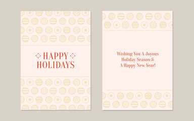 Minimalist Simple Ornaments Pattern  Christmas Card Set