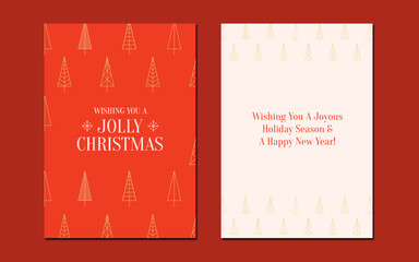 Minimalist Simple Pattern Christmas Card Set