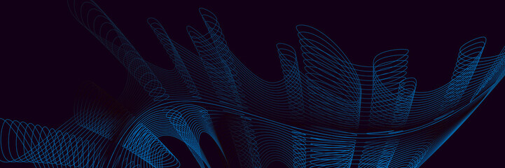 Abstract black background with blue lines