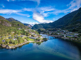 Fototapeta na wymiar Stanghelle is a village in Vaksdal municipality in Vestland county, Norway.
