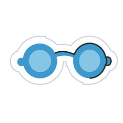 Glasses Shopping Cute Sticker. Doodle Cartoon Woman Accessories Pastel Color Shop Vector Illustration. 