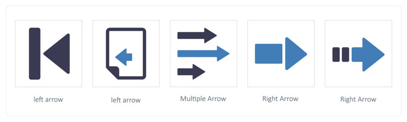 left arrow, Multiple Arrow