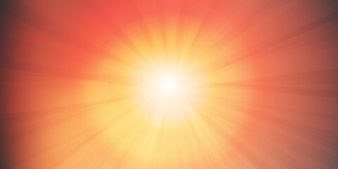 Obraz premium Red and Orange Bright Sunrays - Multi Purpose Wide Scale Burning Hot Sun in the Sky Design, Illustration, Wallpaper Template in Editable Vector Format