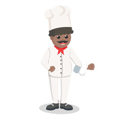chef african pose design character on white background