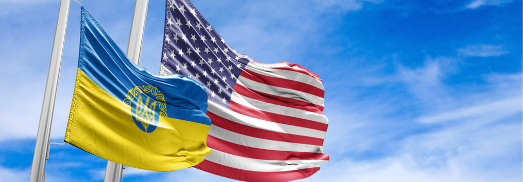 The American and Ukrainian flags will be raised together help ukraine