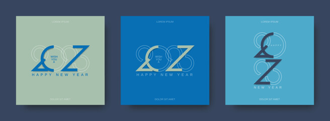 2023 new year design template with minimalistic modern style. minimalistic design background for banner, card, poster and cover