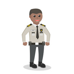 security african officer standing pose design character on white background