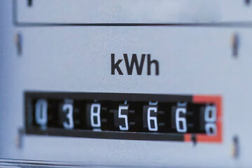 Ein Stromzähler zur Abrechnung der verbrauchten Kilowattstunden von Strom