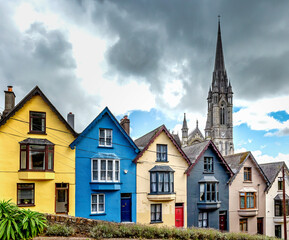 bunte Häuser in der irischen Stadt Cobh