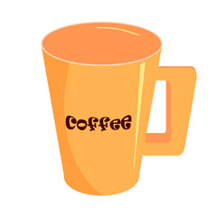 Cup for tea or coffee. Vector illustration isolated on white background. For icons, logos, designs.
