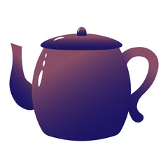 Kettle, teapot. Vector illustration isolated on white background. For icons, logos, designs.