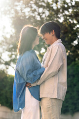 Beautiful Asiatic Couple in the City