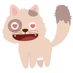 Cute cat character cartoon icon png