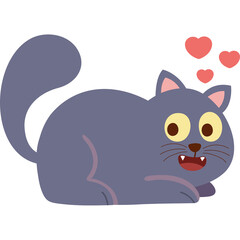 Cute cat character cartoon icon png