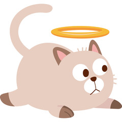 Cute cat character cartoon icon png