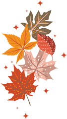 Autumn wreaths and Fall  leaves