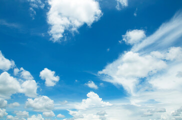Blue sky background or Beautiful blue sky The white clouds