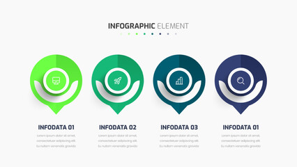 Business Infographic Template Creative Design with Abstract Label Icon and 4 Option for Presentation