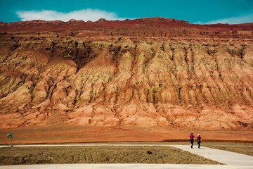 Scenic view of the Flaming Mountains in China