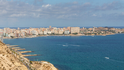 Fototapeta na wymiar Image of Alicante City in south Spain. Beaches, cliffs and sea in Alicante Spain. White cost in mediterrean. 