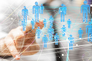 Global network. Blockchain. 3D illustration. Neural networks and artificial intelligence. Abstract