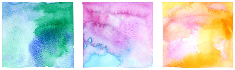 水彩で描いた四角