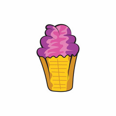 Ice cream vector art illustration graphic on white background