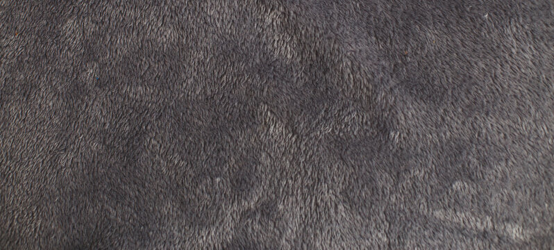 Gray plush fabric background texture, soft material pattern