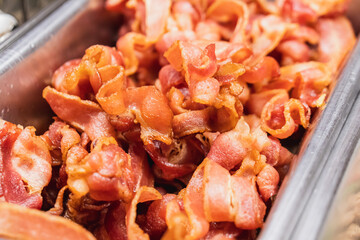 A lot of crispy bacon