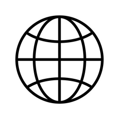 earth globe icon, vector logo, pictogram design