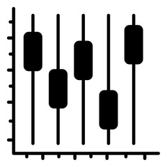 A unique design icon of candlestick chart 