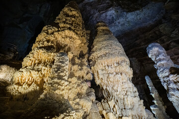 Fairy views from The Frasassi Caves (Italian: Grotte di Frasassi) - the most famous show caves in...