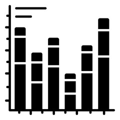 Column chart icon showing business data concept icon