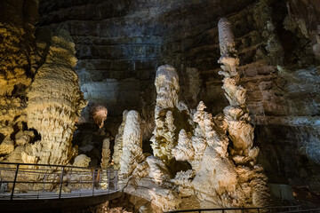 Fairy views from The Frasassi Caves (Italian: Grotte di Frasassi) - the most famous show caves in...