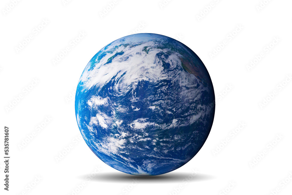 Wall mural planet earth isolated on white background with delicate drop shadow. elements of this image furnishe