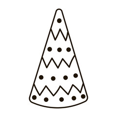 Hand drawn Christmas tree isolated on white background, design element for wrapping paper or textile print, sketch style holiday tree