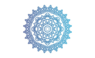 Gradient color mandala on white isolated background, Mandala with floral patterns. Ornaments