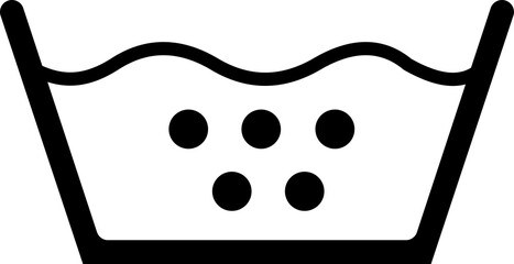 Water temperature 70. Laundry icons. Garment care instructions on labels, machine wash or hand wash signs. 