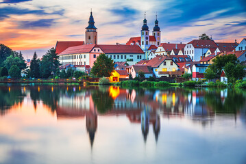 Fototapeta na wymiar Telc, historical city in Moravia. Czech Republic heritage.