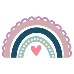 Cute rainbow with heart illustration