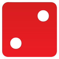Red dice number 2 PNG image.