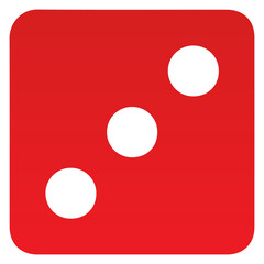 Red dice number 3 PNG image.
