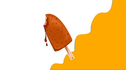 banner with ice cream. announcement, poster, advertisement. banner for a sweet shop. vector flat illustration of ice cream