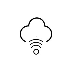  Cloud connection icon isolated on white background