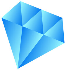 Blue diamond PNG image.