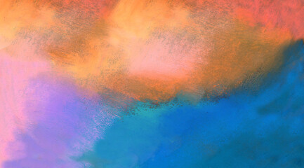 オイルパステル で描いた、夕焼けと海をイメージした幻想的な背景テクスチャー