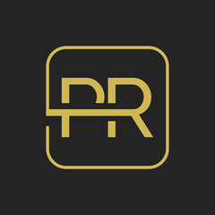 Initial PR or RP and p or r Letter. Initial Logo PR Design Template Vector Illustration.