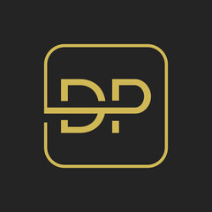 Initial DP or PD and D or P Letter. Initial Logo DP Design Template Vector Illustration.