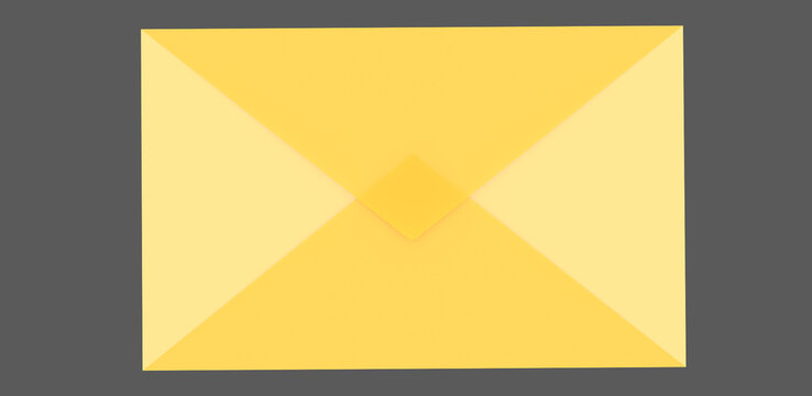 Realistic 3d envelope rendering, letter, and message design concept, envelope for mockup template